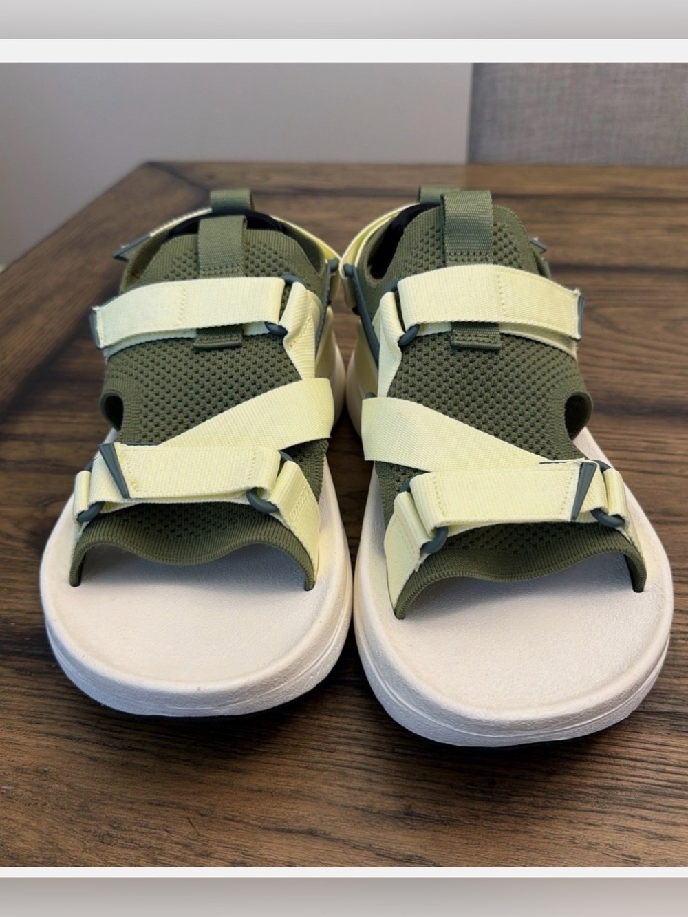 Teva Olive Green and Light Yellow Men’s Sport Sandals - Picture 2 of 5